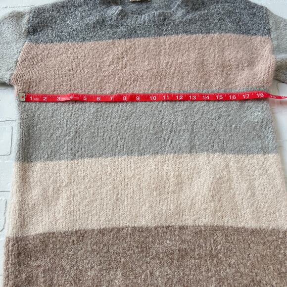 entro Women's Soft Cozy Knit Pink and Grey Striped Sweater Tunic/Dress-sz S - Picture 6 of 6